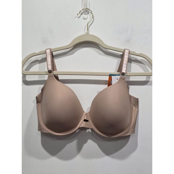 NWT Warner’s No Side Effects Underwire Bra 36D Nude Beige Smoothing - Picture 1 of 6